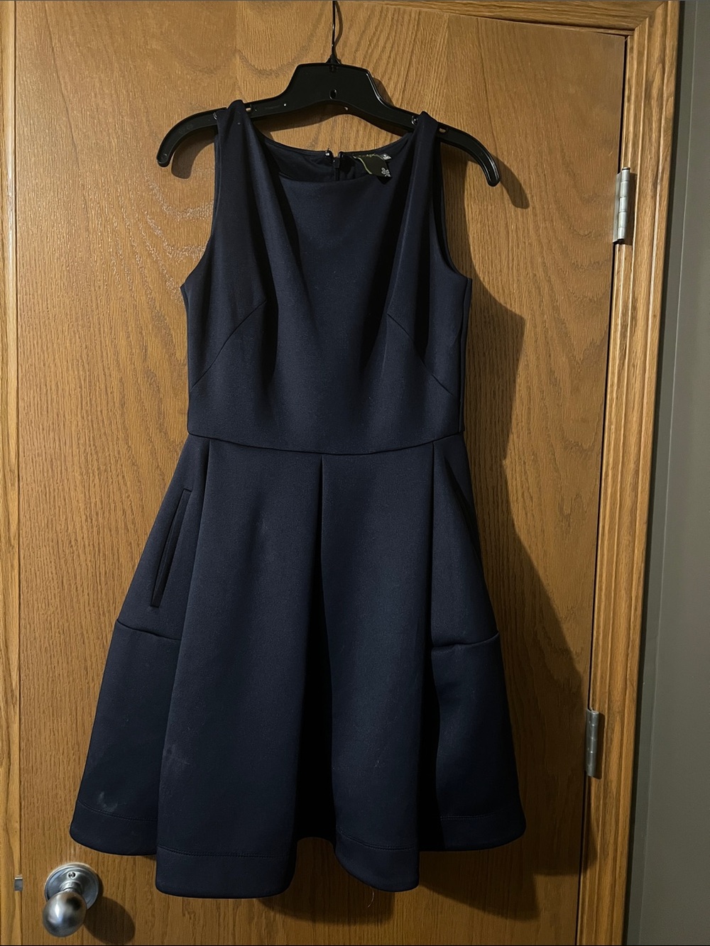Taylor Navy Sleeveless Fit-and-Flare Dress